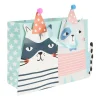 Xenos Cadeautasjes-Cadeautasje cats - blauw - 18x21 cm