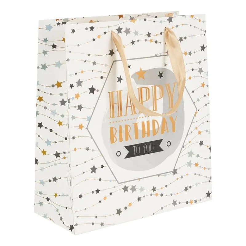 Xenos Cadeautasjes-Cadeautasje Happy birthday - ster - 23x26 cm