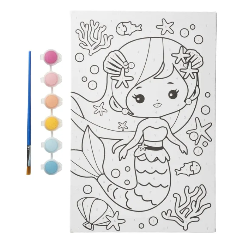 Xenos Kleurboeken|Schilderen Op Nummer-Canvas - kleuren op nummer - 30x20 cm