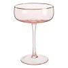 Xenos Ijs|Champagneglazen-Champagnecoupe gouden rand - roze - 220 ml