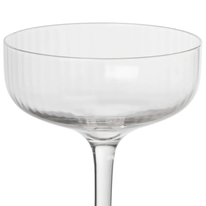 Xenos Champagneglazen-Champagnecoupe ribbel - glas - 200 ml