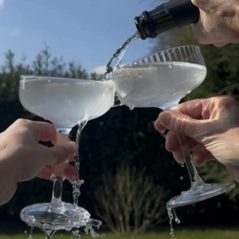 Xenos Champagneglazen-Champagnecoupe ribbel - glas - 200 ml