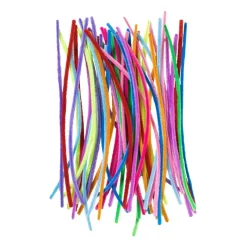 Xenos Knutselspullen-Chenille draad - multikleur - set van 50