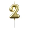 Xenos Taartkaarsjes|Kinderfeestjes-Cijferkaars 2 - goud