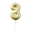 Xenos Taartkaarsjes|Kinderfeestjes-Cijferkaars 3 - goud