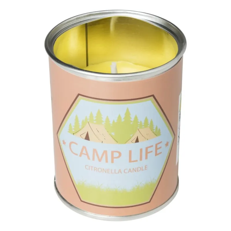 Xenos Citronella Kaars|Citronella Kaars-Citronella kaars camping life - rond blik - ø7.5x9.5 cm