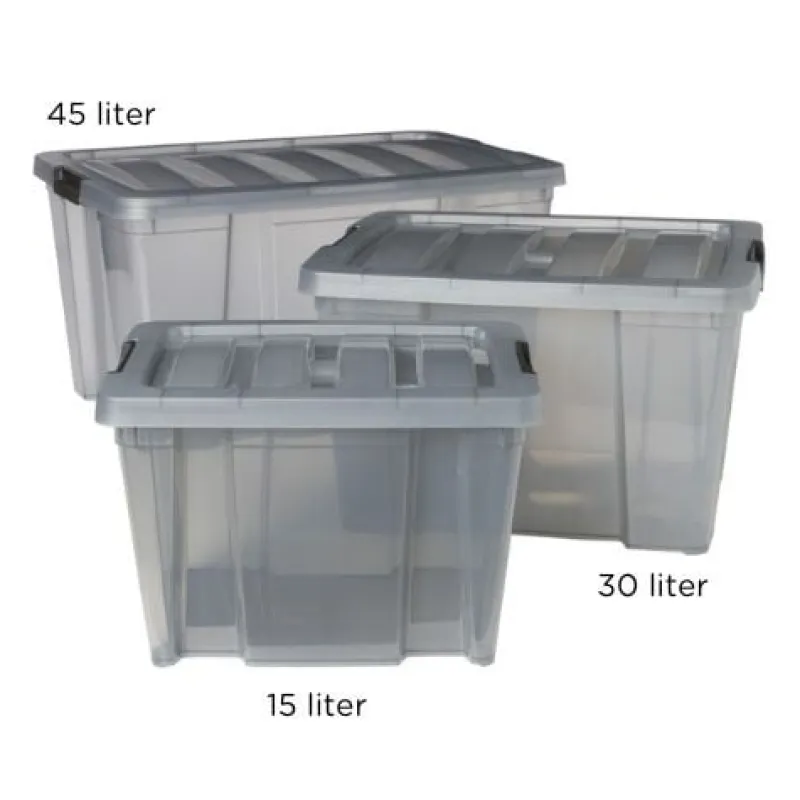 Xenos Opbergboxen-Clipbox - 45 liter - 29x56x33 cm