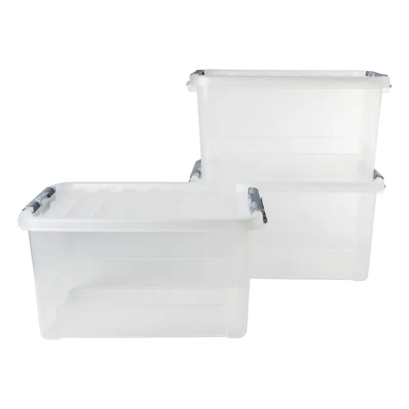 Xenos Opbergboxen-Clipbox 25 liter - 31x42x23 cm - set van 3