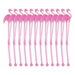 Xenos Wegwerpservies|Buitenservies-Cocktail roerstaafjes - flamingo - set van 12