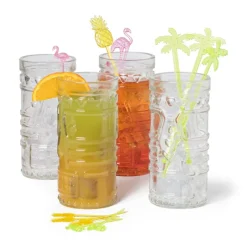 Xenos Wegwerpservies|Buitenservies-Cocktail roerstaafjes - flamingo - set van 12