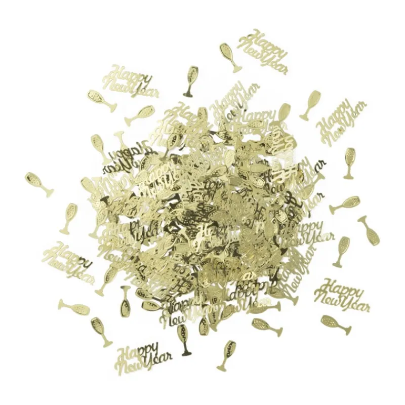 Xenos Confetti-Confetti happy new year - goudkleurig - 10 gram