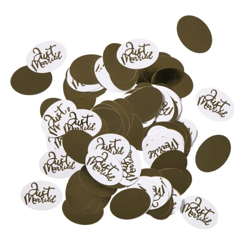 Xenos Bruiloft|Confetti-Confetti just married - goudkleurig - set van 100