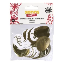 Xenos Bruiloft|Confetti-Confetti just married - goudkleurig - set van 100