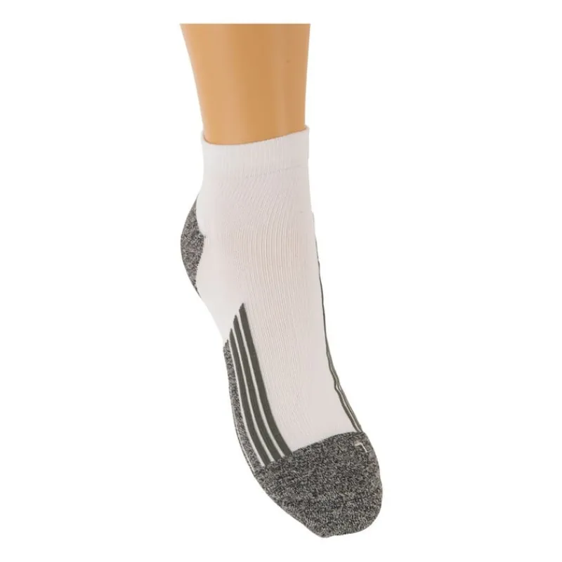 Xenos Sportsokken-Coolmax enkelsokken - 43/46 - wit/grijs - 2 paar