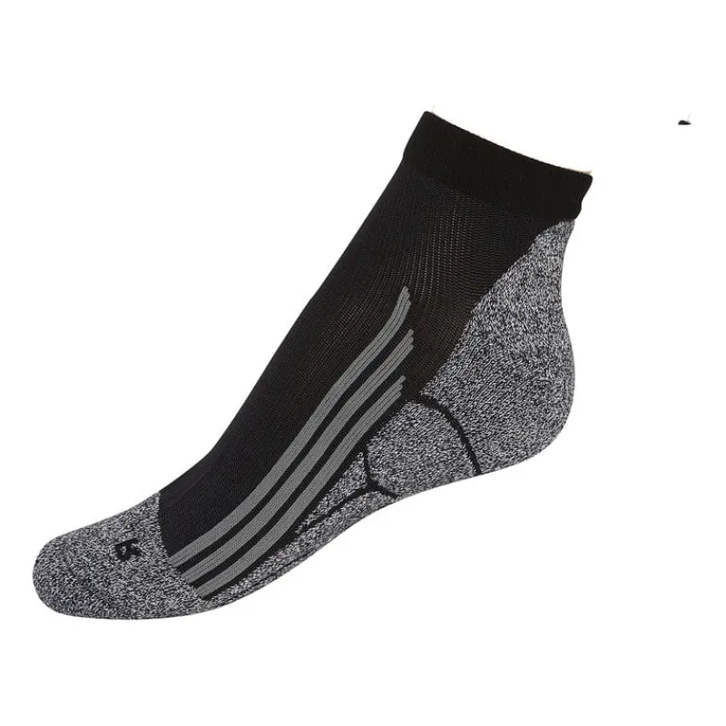 Xenos Sportsokken-Coolmax enkelsokken - 35/38 - zwart/grijs - 2 paar