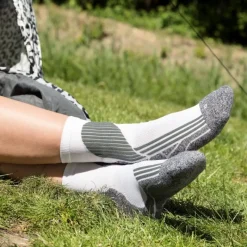 Xenos Sportsokken-Coolmax sportsokken 35/38 - wit/grijs - 2 paar