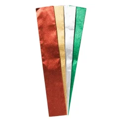 Xenos Knutselpapier|Kerst Inpakken-Crepe papier metallic - multikleur - set van 4