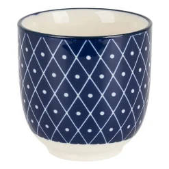 Xenos Tapasservies|Mokken-Cup blue print - diamonds - 150 ml
