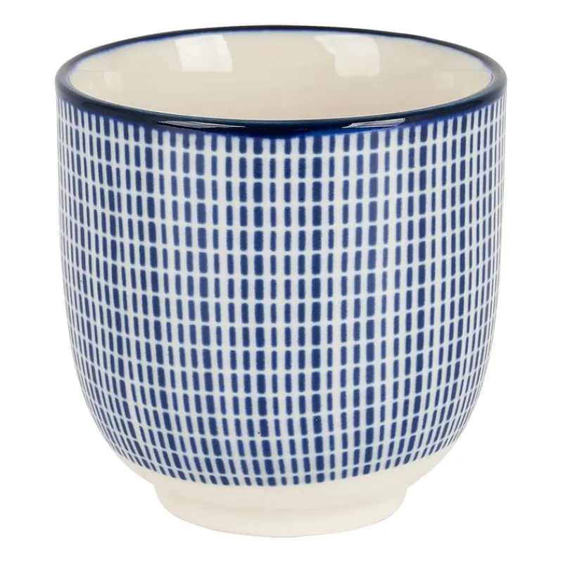 Xenos Tapasservies|Mokken-Cup blue print - stripes - 150 ml
