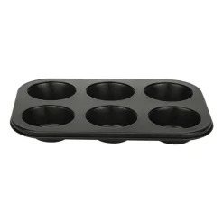 Xenos Bakvormen-Cupcake bakvorm - zwart - 6 cups