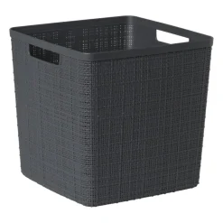 Xenos Opbergboxen-Curver jute opbergmand cube - 17 liter - grijs