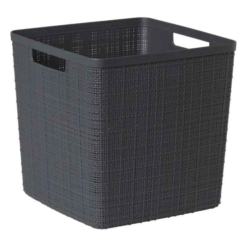Xenos Opbergboxen-Curver jute opbergmand cube - 17 liter - grijs