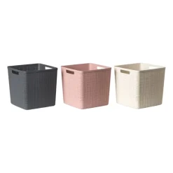 Xenos Opbergboxen-Curver jute opbergmand cube - 17 liter - grijs