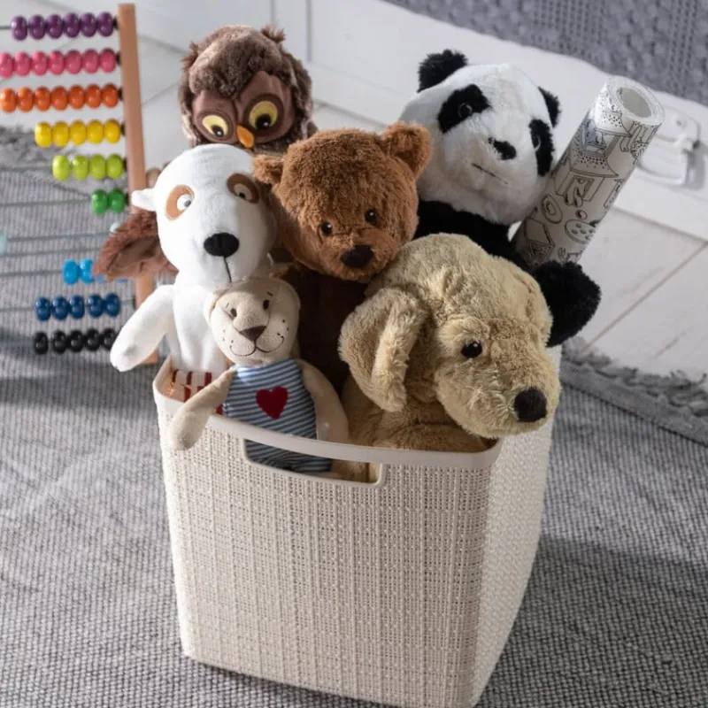 Xenos Opbergboxen-Curver jute opbergmand cube - 17 liter - beige