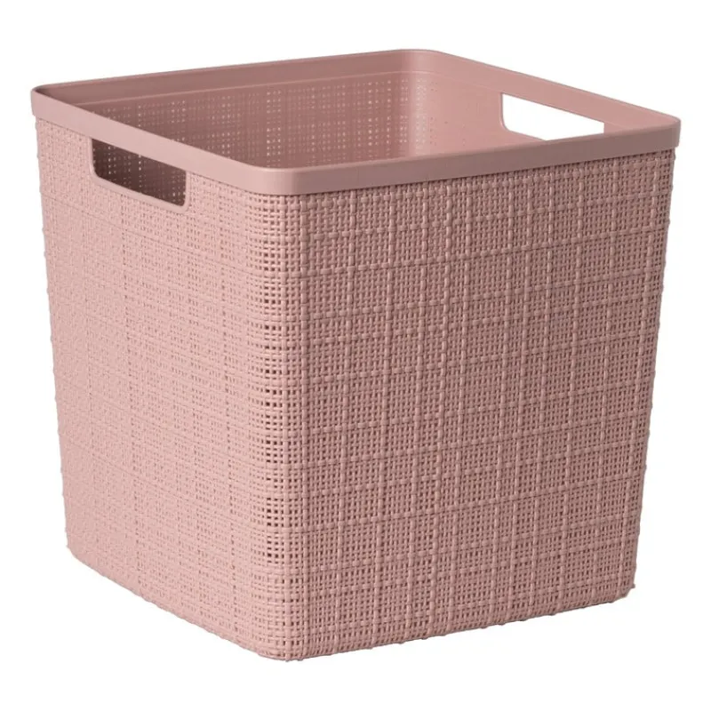 Xenos Opbergboxen-Curver jute opbergmand cube - 17 liter - roze