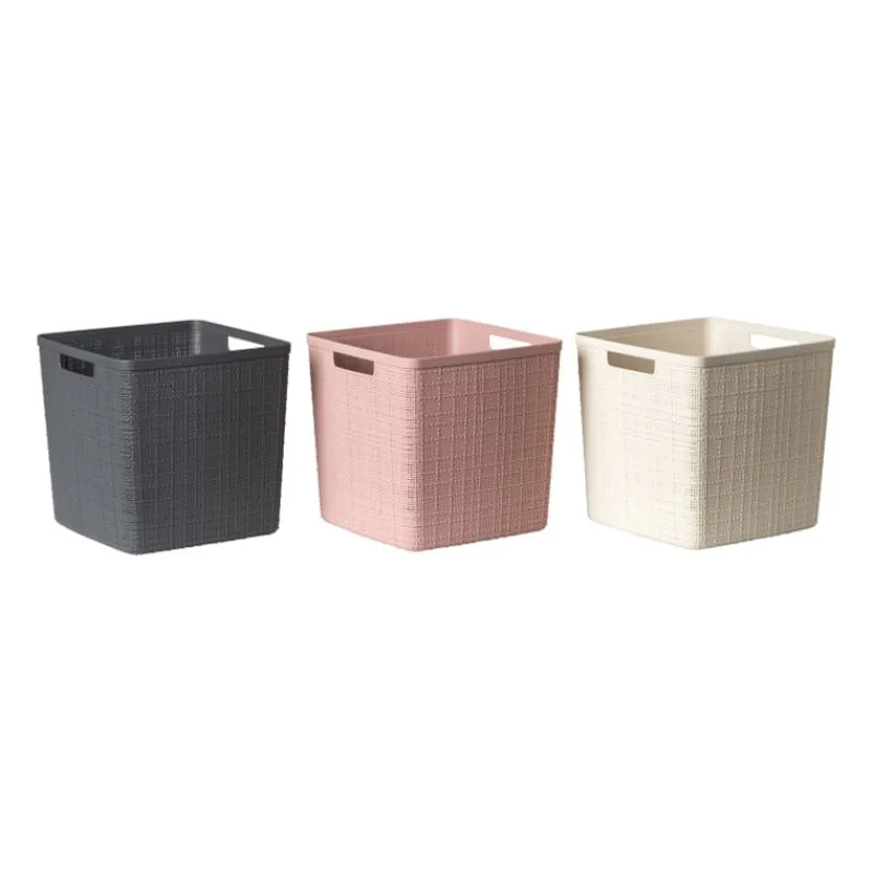 Xenos Opbergboxen-Curver jute opbergmand cube - 17 liter - roze