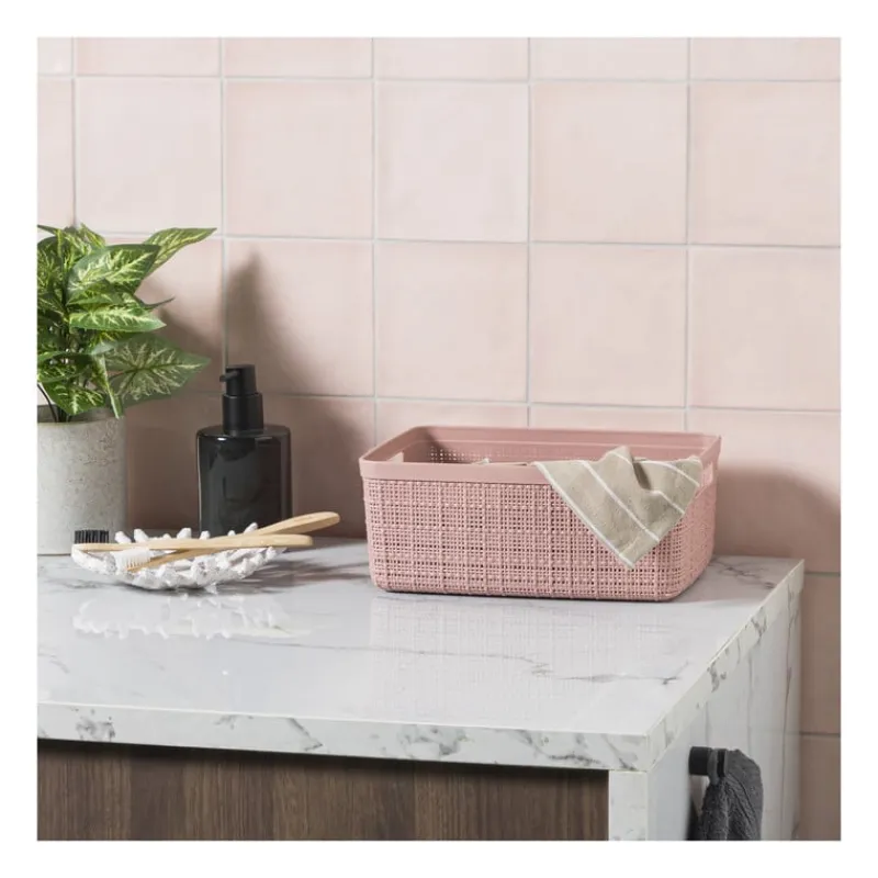 Xenos Opbergboxen-Curver jute opbergmand S - 5 liter - roze