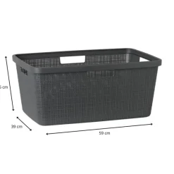 Curver Wasmanden-jute wasmand - 46 liter - grijs