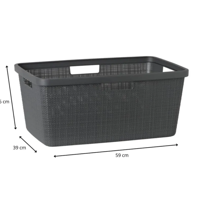 Curver Wasmanden-jute wasmand - 46 liter - grijs
