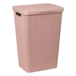 Curver Wasmanden-jute wasmand met deksel - 58 liter - roze