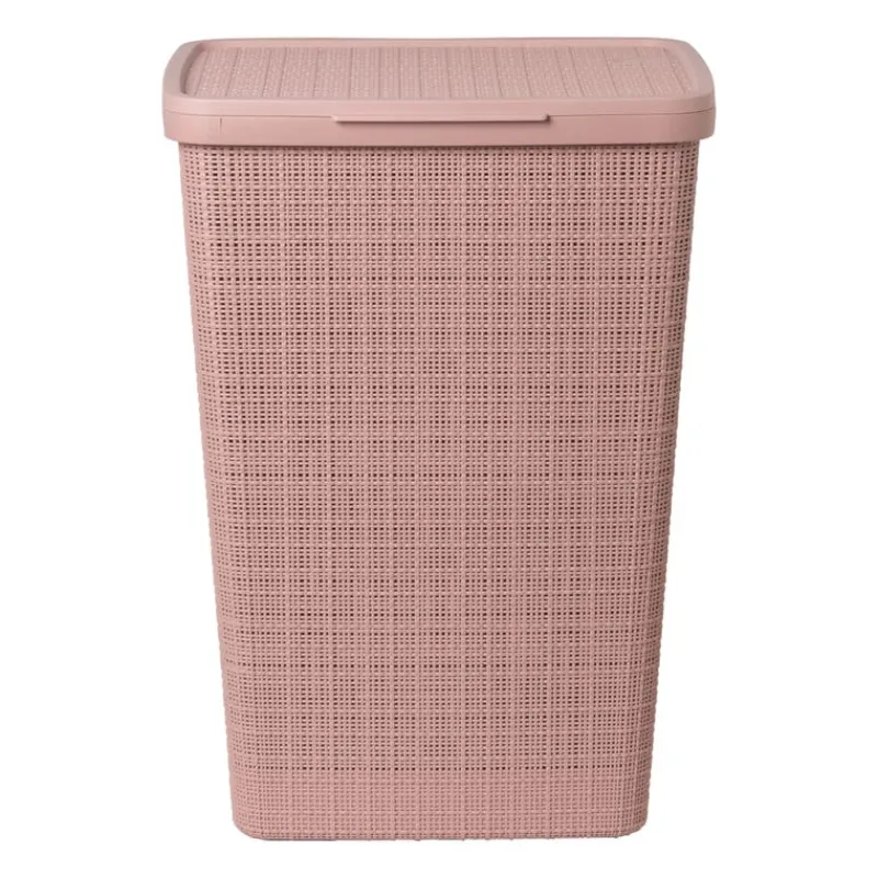 Curver Wasmanden-jute wasmand met deksel - 58 liter - roze