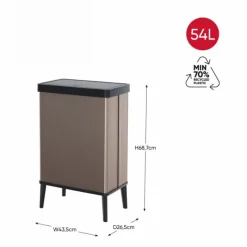 Curver Pedaalemmers|Prullenbakken-prullenbak Verto - rosékleurig/zwart - 54 liter