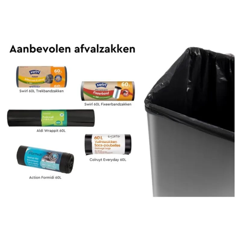 Curver Pedaalemmers|Prullenbakken-prullenbak Verto - grijs/zwart - 54 liter