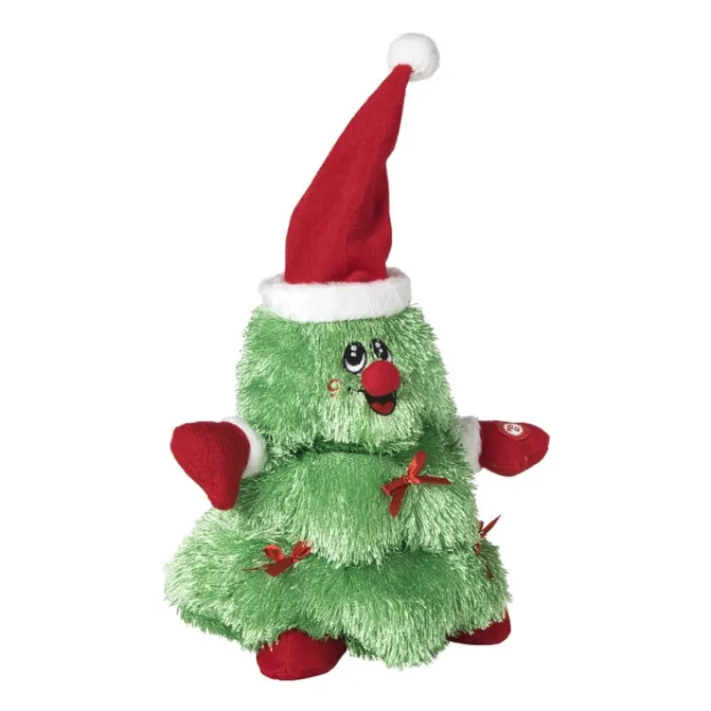 Xenos Knuffels-Dansende kerstknuffel kerstboom - 24 cm