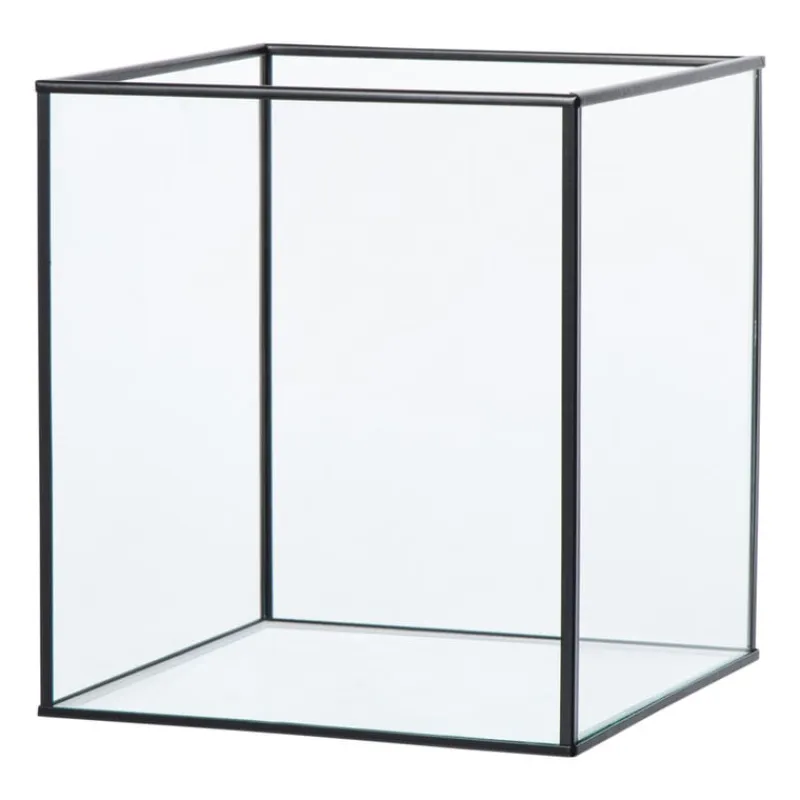 Xenos Sieraden Opbergen|Lantaarns-Deco box groot - zwart - 20x16x16 cm