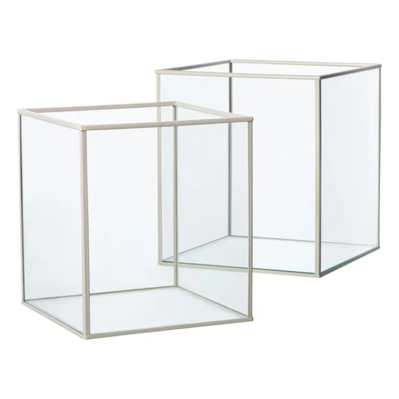 Xenos Sieraden Opbergen|Lantaarns-Deco box klein - beige - 18x16x16 cm