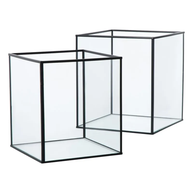Xenos Sieraden Opbergen|Lantaarns-Deco box klein - zwart - 18x16x16 cm