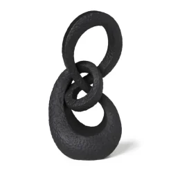 Xenos Decoratieve Beelden-Deco knoop - zwart - 25x15x8 cm