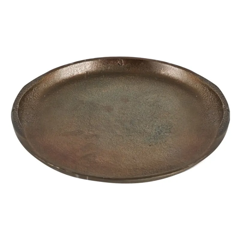 Xenos Kaarsenplateaus-Decoratieplateau - antiek goud - ⌀25 cm