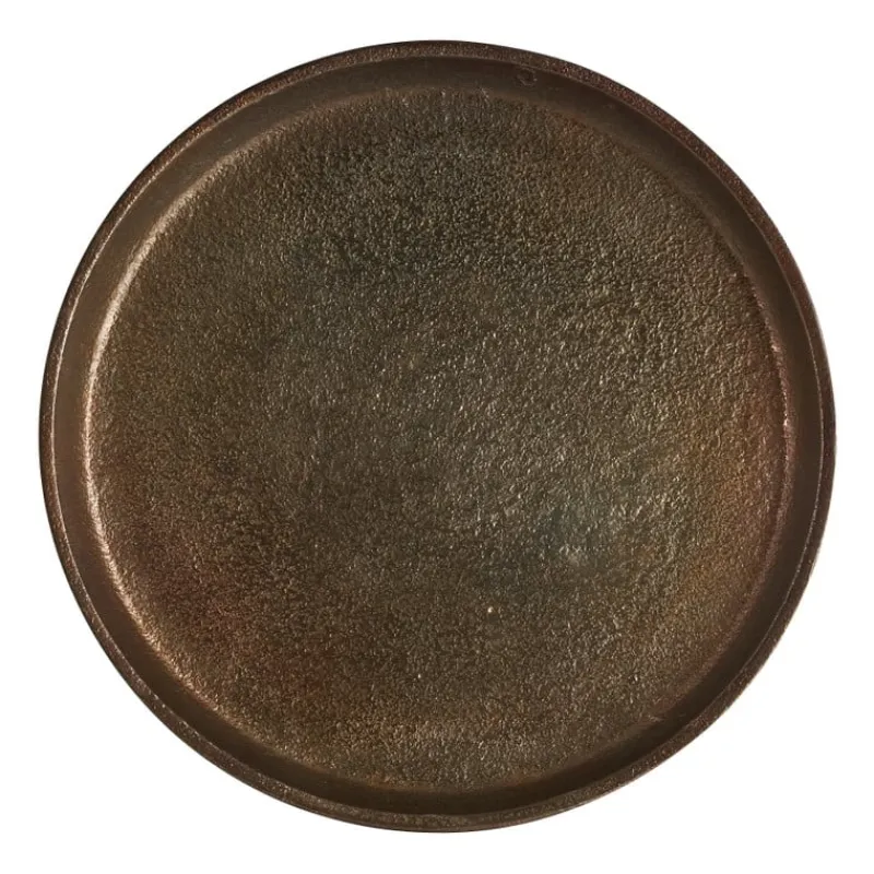 Xenos Kaarsenplateaus-Decoratieplateau - antiek goud - ⌀25 cm