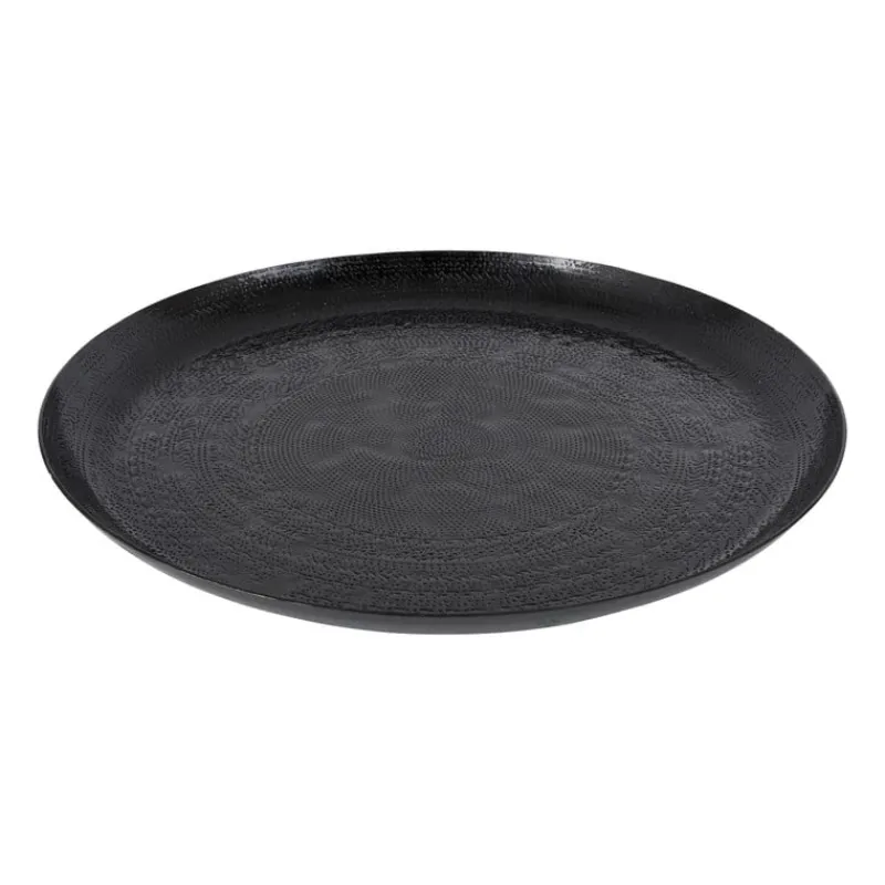 Xenos Kaarsenplateaus-Decoratieplateau - zwart - Ø34 cm