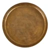 Xenos Kaarsenplateaus-Decoratieplateau reliëf - antiek goud - Ø29 cm