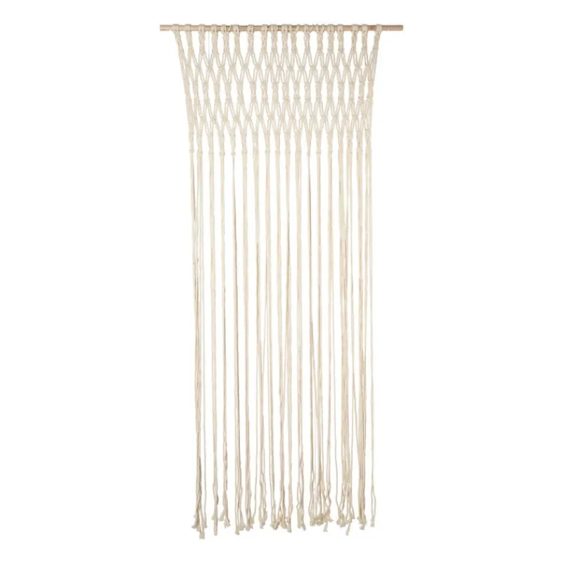 Xenos Vliegengordijnen-Deurgordijn macrame - beige - 90x200 cm