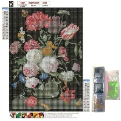 Xenos Knutselpakketten|Diamond Paintings-Diamond paint - bloem - 40x30 cm