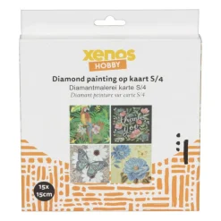 Xenos Knutselpakketten|Diamond Paintings-Diamond paint - kaarten - set van 4