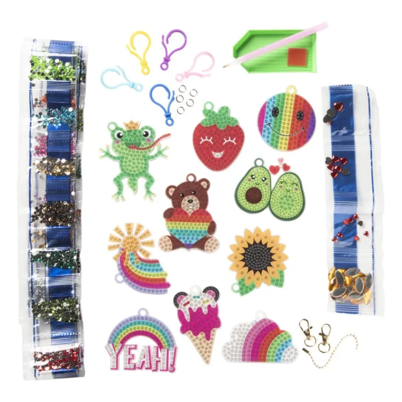 Xenos Diamond Paintings-Diamond painting - DIY set van 10 sleutelhangers